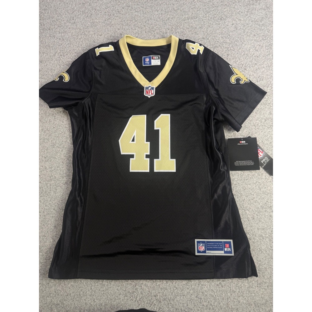 NFL Pro Line New Orleans Saints Alvin Kamara 41 Jersey Black Gold Womens Small